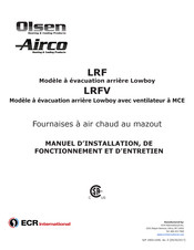 Olsen Airco LRFV80RBU Manuel D'installation, De Fonctionnement Et D'entretien