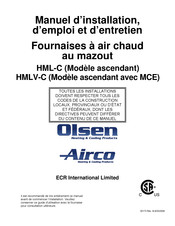Olsen HMLV-90CB2U Manuel D'installation, D'emploi Et D'entretien