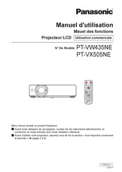 Panasonic PT-VX505NE Manuel D'utilisation