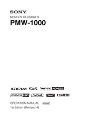Sony PMW-1000 Mode D'emploi