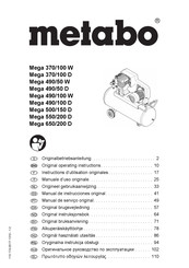 Metabo Mega 490/100 W Instructions D'utilisation Originales