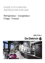 De Dietrich DRL774LJ Guide D'utilisation