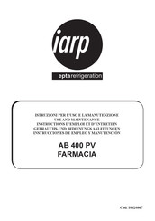 Iarp AB 400 PV Farmacia Instructions D'emploi Et D'entretien
