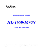 Brother HL-1650N Guide De L'utilisateur