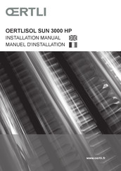 OERTLI SUN 3000 HP Manuel D'installation