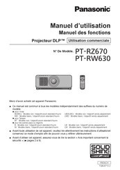 Panasonic PT-RW630 Manuel D'utilisation