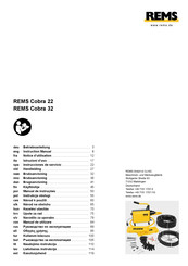 REMS Cobra 22 Notice D'utilisation
