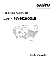 Sanyo PLV-HD2000E Mode D'emploi