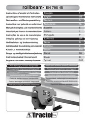 Tractel rollbeam Instructions D'emploi Et D'entretien