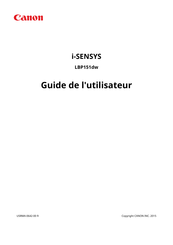 Canon i-SENSYS LBP151dw Guide De L'utilisateur