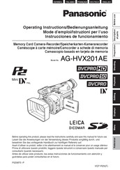 Panasonic AG-HVX201AE Mode D'emploi