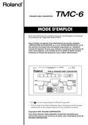 Roland TMC-6 Mode D'emploi