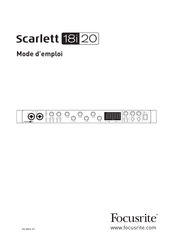 Focusrite Scarlett 18i20 Mode D'emploi