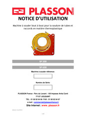 Plasson SP 500 Notice D'utilisation