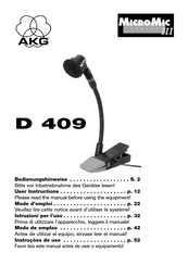 AKG D 409 Mode D'emploi