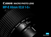 Canon MP-E 65mm f/2.8 1-5x Mode D'emploi