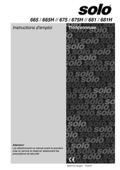 Solo 681H Instructions D'emploi