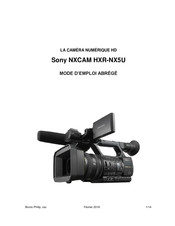 Sony nxcam HXR-NX5U Mode D'emploi