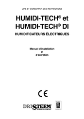 DriSteem HUMIDI-TECH DI Manuel D'installation Et D'entretien