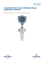 Emerson Micro Motion GDM Manuel D'installation