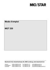 Mio Star MGT 220 Mode D'emploi