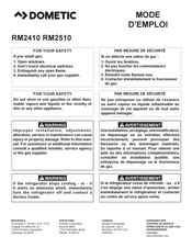 Dometic RM2510 Mode D'emploi