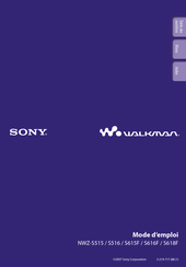 Sony Walkman NWZ-S618F Mode D'emploi