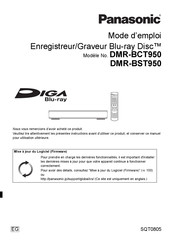 Panasonic DIGA Blu-ray DMR-BCT950 Mode D'emploi