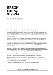 Epson ColorPage EPL-C8000 Guide De L'utilisateur
