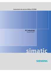 Siemens SIMATIC Panel PC 877 Instructions De Service