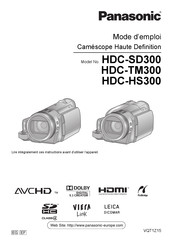 Panasonic HDC-TM300 Mode D'emploi