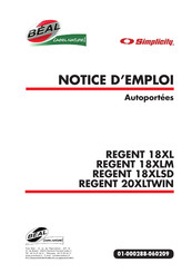 Simplicity REGENT 18XLSD Notice D'emploi