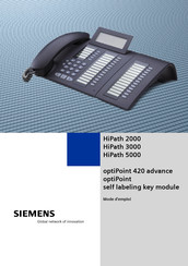 Siemens optiPoint 420 advance Mode D'emploi