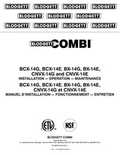 Blodgett Combi CNVX-14E Manuel D'installation
