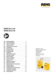REMS Secco 50 Notice D'utilisation