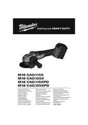 Milwaukee M18 CAG115XPD Notice Originale