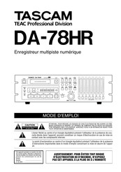 Tascam DA-78HR Mode D'emploi