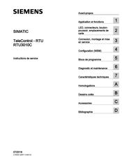 Siemens SIMATIC RTU3010C Instructions De Service