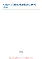 Nokia 3600 slide Manuel D'utilisation