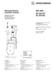 Hirschmann 921 626-002 Instructions De Montage