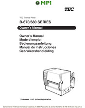 TOSHIBA TEC Corporation B-670 Série Mode D'emploi