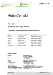 Binder 9030-0029 Mode D'emploi