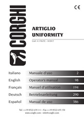 Corghi ARTIGLIO UNIFORMITY Manuel D'utilisation