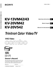 Sony Trinitron KV-20VS42 Mode D'emploi