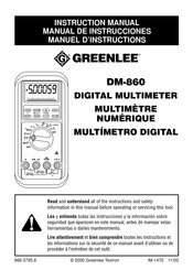 Textron GREENLEE DM-860 Manuel D'instructions