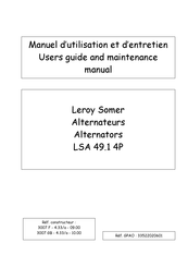 Leroy Somer LSA 49.1 4P Manuel D'utilisation Et D'entretien