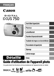 Canon DIGITAL IXUS 750 Guide D'utilisation