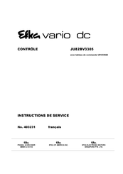 Efka vario dc JU82BV3305 Instructions De Service