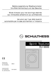 Schulthess Spirit TopLine XLI 6606 Mode D'emploi