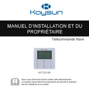 Kaysun KCT-03 SR Manuel D'installation Et Du Propriétaire